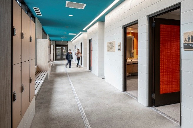 TCCC Dry Facility Hallway and locker rooms